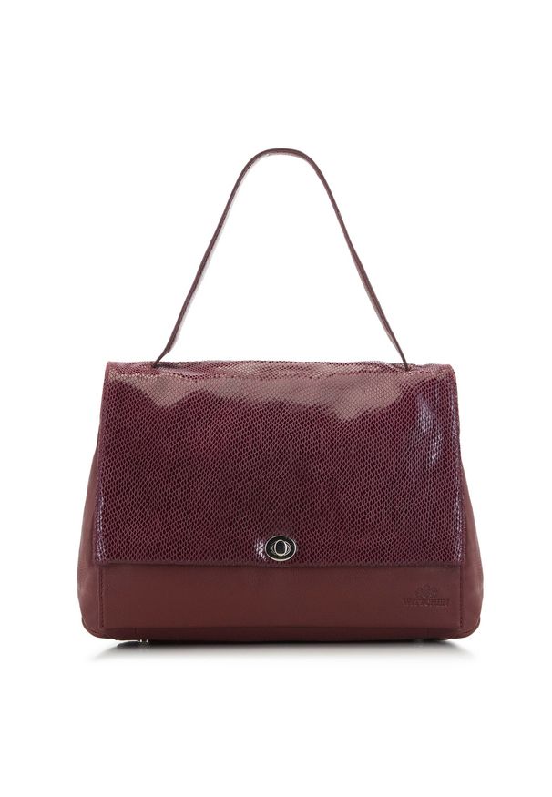 Wittchen - Kuferek skórzany z dwóch rodzajów skóry. Kolor: czerwony. Materiał: skórzane. Styl: elegancki, casual