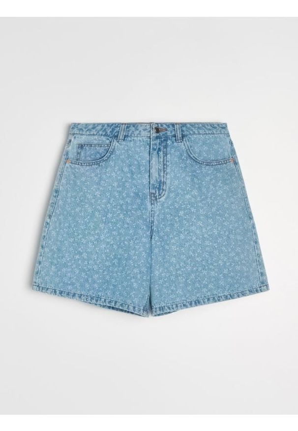 Sinsay - Szorty jeansowe bermudy - niebieski. Kolor: niebieski. Materiał: jeans