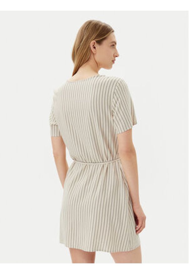 Vero Moda Sukienka letnia Mymilo 10322976 Beżowy Loose Fit. Kolor: beżowy. Materiał: wiskoza, len. Sezon: lato