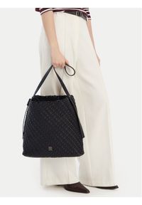 TOMMY HILFIGER - Tommy Hilfiger Torebka Th Braided Maxi Hobo AW0AW18161 Czarny. Kolor: czarny. Materiał: skórzane #1