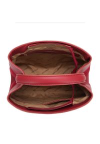 Wittchen - Torebka kuferek z łączonych materiałów czerwona. Kolor: czerwony. Wzór: haft. Dodatki: z haftem. Styl: casual, klasyczny. Rodzaj torebki: na ramię #3