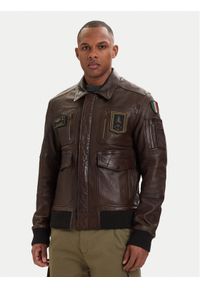Aeronautica Militare Kurtka skórzana 261PN5058U100839 Brązowy Regular Fit. Kolor: brązowy. Materiał: skóra #1