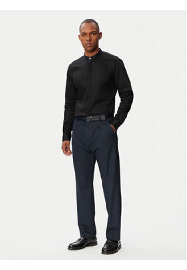 Hugo - HUGO Koszula Kaleb 50544949 Czarny Slim Fit. Kolor: czarny. Materiał: bawełna