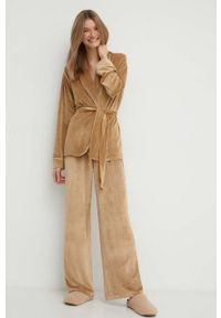 United Colors of Benetton szlafrok kolor brązowy. Kolor: brązowy. Materiał: dzianina #3