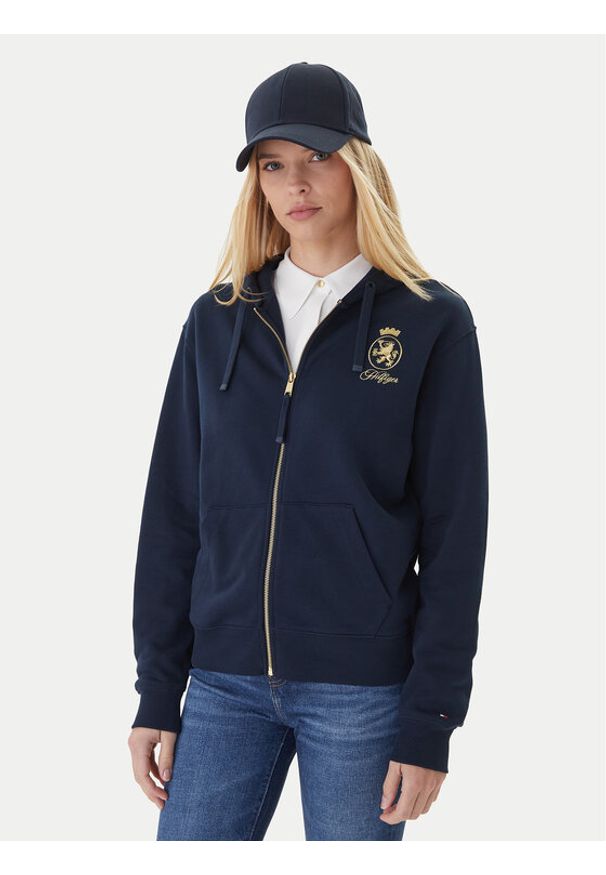 TOMMY HILFIGER - Tommy Hilfiger Bluza WW0WW46126 Granatowy Regular Fit. Kolor: niebieski. Materiał: bawełna