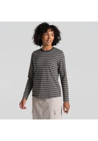 CRAGHOPPERS - Longsleeve damski Craghoppers NosiLife Akona LS Top. Kolor: czarny. Długość rękawa: długi rękaw