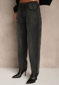Renee - Szare Jeansy Mom Fit High Waist Ralima. Stan: podwyższony. Kolor: szary. Długość: długie #2