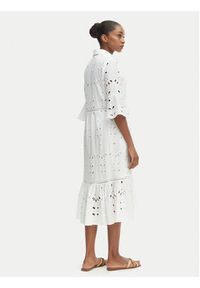 Iconique Sukienka koszulowa IC25-005 Biały Relaxed Fit. Kolor: biały. Materiał: bawełna. Typ sukienki: koszulowe #4