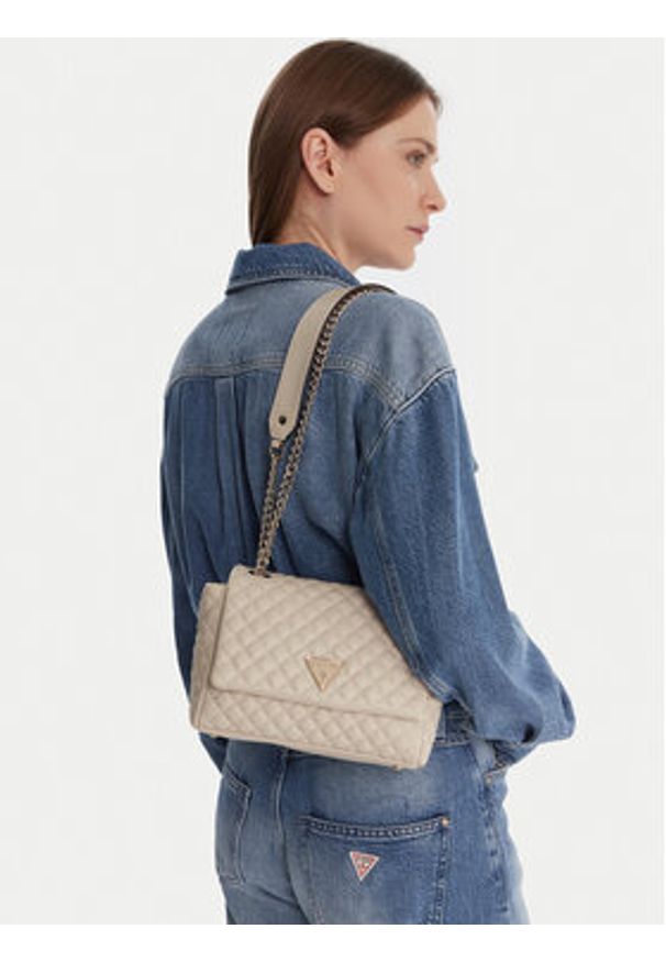 Guess Torebka HWEQG9 54121 Écru. Materiał: skórzane