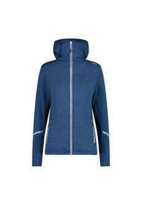 Polar z kapturem dla kobiet CMP. Typ kołnierza: kaptur. Kolor: niebieski, wielokolorowy, biały. Materiał: polar. Sport: turystyka piesza #1