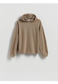 Reserved - Bluza z kapturem - brązowy. Typ kołnierza: kaptur. Kolor: brązowy. Materiał: dzianina, bawełna. Wzór: gładki #1