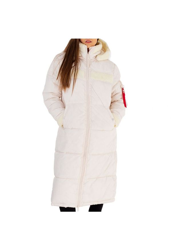 Alpha Industries - Kurtka Alpha industries Coat ZH 108007578 - kremowa. Kolor: kremowy. Materiał: poliester, puch