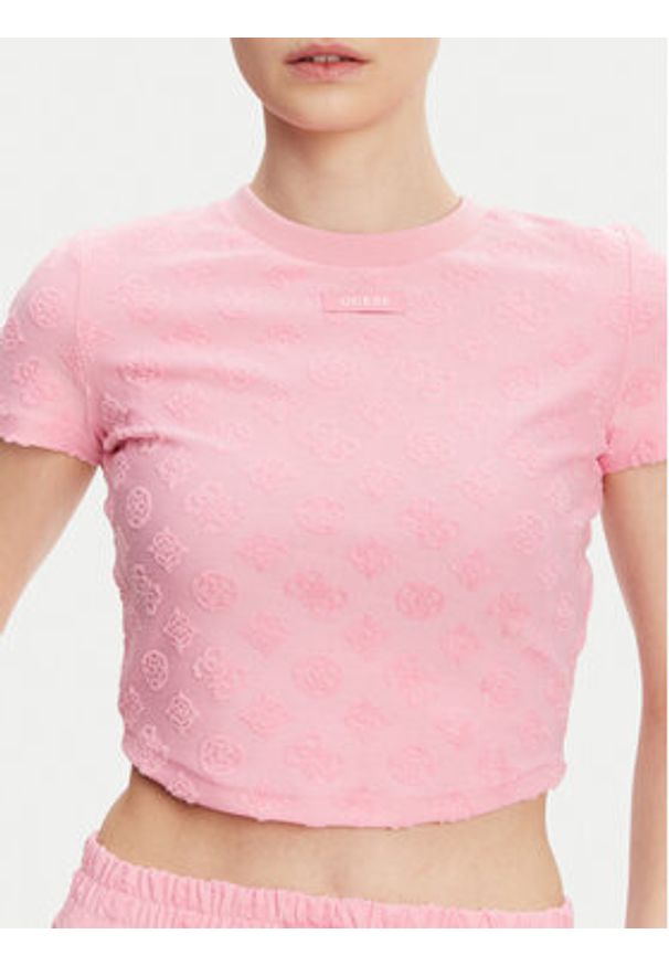 Guess T-Shirt V5GP21 KCT02 Różowy Regular Fit. Kolor: różowy. Materiał: syntetyk