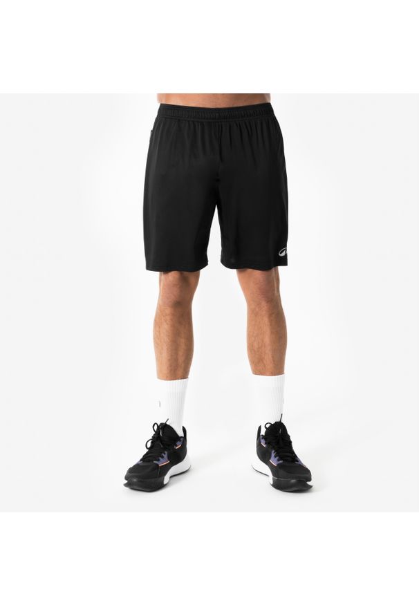 KIPSTA - Spodenki do koszykówki unisex Short 100. Kolor: czarny, wielokolorowy, biały. Materiał: poliester, materiał. Sport: koszykówka