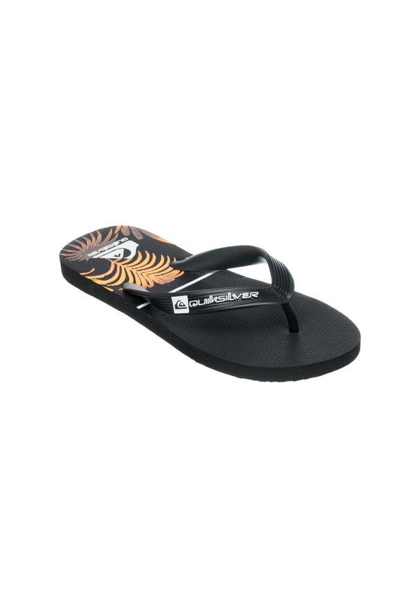 Quiksilver - Klapki dla Chłopcy JAVA GOOD PALM Czarny. Kolor: brązowy, zielony, wielokolorowy. Materiał: guma, syntetyk