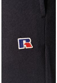Russell Athletic - Spodnie. Kolor: niebieski. Materiał: bawełna, poliester, dzianina. Wzór: aplikacja #2
