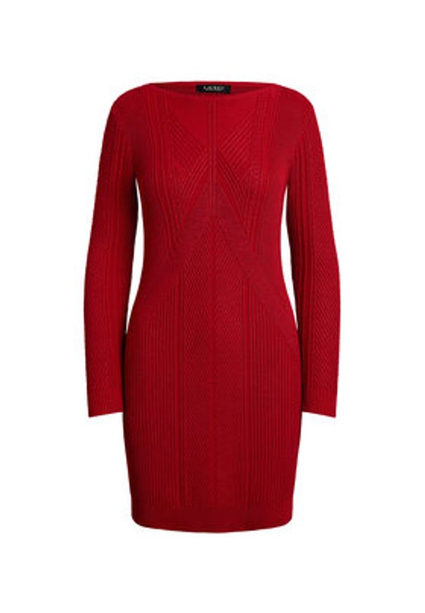 Lauren Ralph Lauren - LAUREN RALPH LAUREN Sukienka dzianinowa 200971346001 Czerwony Slim Fit. Kolor: czerwony. Materiał: wiskoza, bawełna