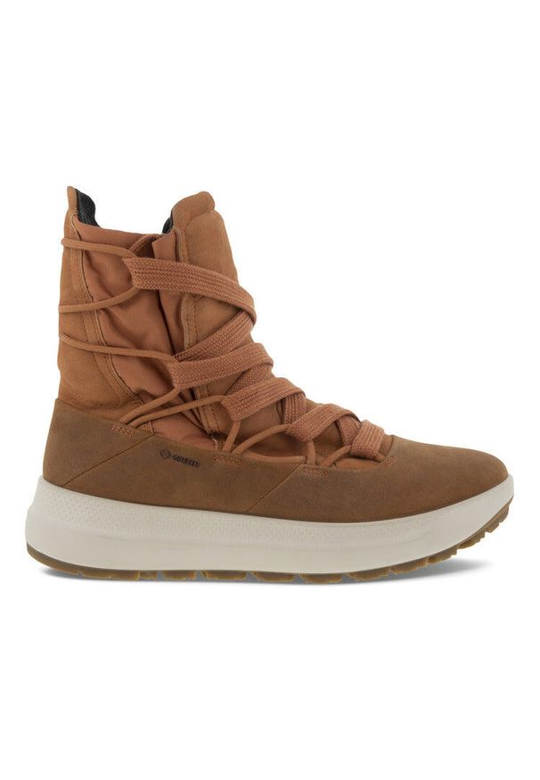 ecco - Ecco Solice GTX Primaloft Sierra buty zimowe ze skóry naturalnej ZLN 0869. Kolor: brązowy. Materiał: skóra. Sezon: zima