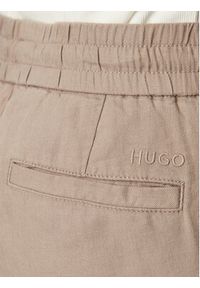Hugo - HUGO Spodnie materiałowe Cino 262FW 50562791 Brązowy jasny Straight Fit. Kolor: brązowy. Materiał: lyocell, len #3