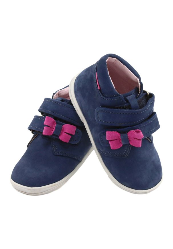 Mazurek Trzewiki Na Rzepy 1341 navy/pink granatowe różowe. Zapięcie: rzepy. Kolor: różowy, wielokolorowy, niebieski. Materiał: skóra, nubuk. Sezon: wiosna, jesień