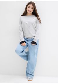 bonprix - Bluza z czystej bawełny. Kolor: szary. Materiał: bawełna. Wzór: aplikacja #3