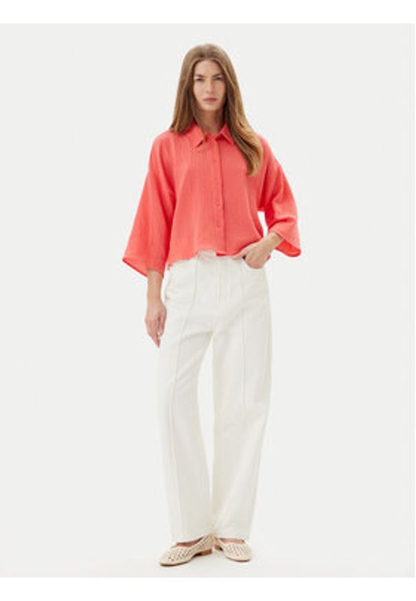 Vero Moda Koszula Natali 10279685 Różowy Standard Fit. Kolor: różowy. Materiał: bawełna