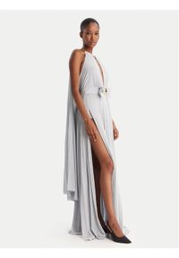 Elisabetta Franchi Sukienka wieczorowa AB-R13-51E2-V860 Srebrny Regular Fit. Kolor: srebrny. Materiał: wiskoza. Styl: wizytowy