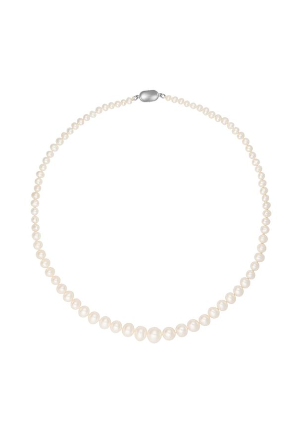 Braccatta - LAMAR ARIA Naszyjnik białe perły naturalne stopniowe kolia. Materiał: srebrne. Kolor: biały. Wzór: aplikacja. Kamień szlachetny: perła