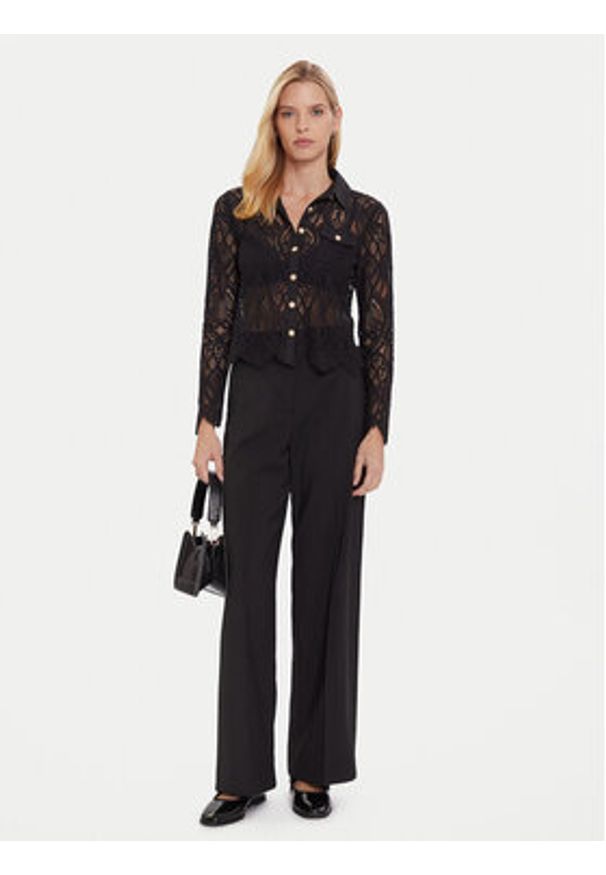 Morgan Bluzka 252-TLILA Czarny Slim Fit. Kolor: czarny. Materiał: syntetyk, bawełna