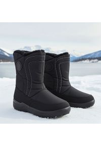 POTOCKI - Śniegowce damskie płaskie ocieplane czarne Potocki SU33310. Kolor: czarny. Materiał: tkanina #1