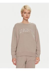 DKNY Sport Bluza DP4T9809 Beżowy Regular Fit. Kolor: beżowy. Materiał: bawełna, syntetyk. Styl: sportowy