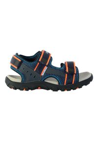 Geox - Sandały GEOX JR SANDAL STRADA A Niebieski. Kolor: niebieski. Materiał: syntetyk, skóra. Sezon: lato
