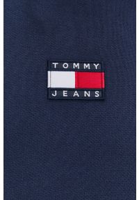 Tommy Jeans Bluza bawełniana DM0DM10904.4890 męska kolor granatowy z kapturem z aplikacją. Okazja: na co dzień. Typ kołnierza: kaptur. Kolor: niebieski. Materiał: bawełna. Wzór: aplikacja. Styl: casual #5