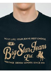 Big-Star - Koszulka męska z nadrukiem z linii Authentic granatowa Eller 403. Kolor: niebieski. Materiał: bawełna. Wzór: nadruk. Styl: vintage, klasyczny #6