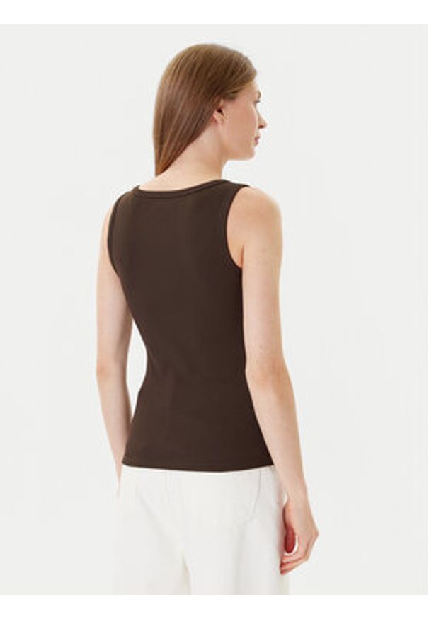 Guess Top W5YP00 KCXJ2 Brązowy Regular Fit. Kolor: brązowy. Materiał: syntetyk