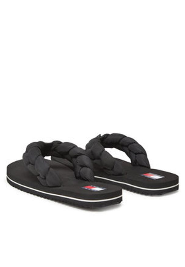 Tommy Jeans Japonki Braided Thong Beach Sandal EN0EN02877 Czarny. Kolor: czarny. Materiał: materiał