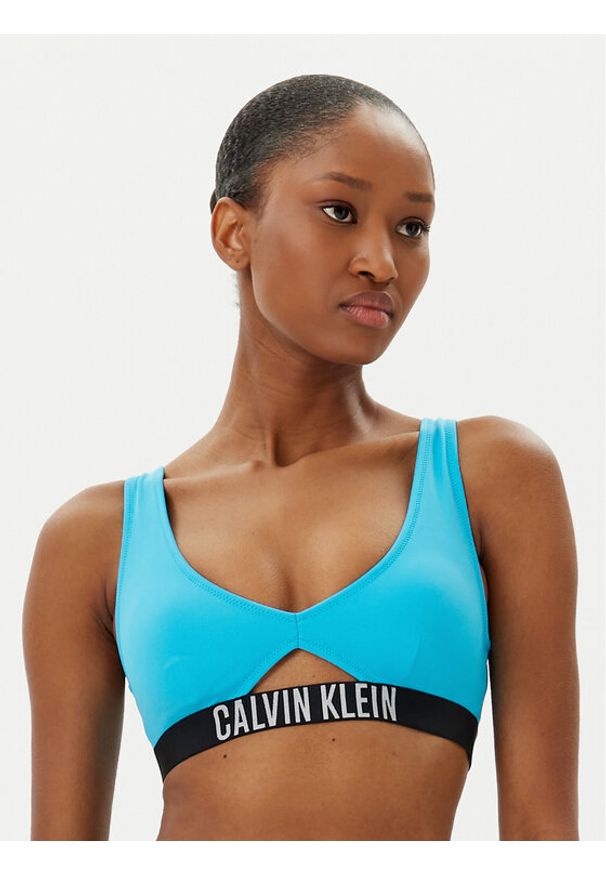 Calvin Klein Swimwear Góra od bikini KW0KW02745 Niebieski. Kolor: niebieski. Materiał: syntetyk
