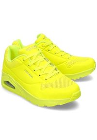 skechers - Buty na co dzień damskie SKECHERS UNO NIGHT SHADES. Okazja: na co dzień. Zapięcie: sznurówki. Kolor: żółty. Materiał: syntetyk, materiał. Szerokość cholewki: normalna. Sport: turystyka piesza