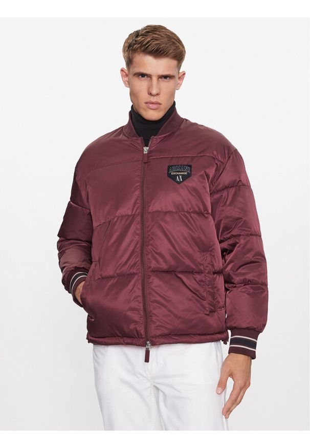 Armani Exchange Kurtka bomber 6RZB23 ZNJ7Z 14AU Bordowy Regular Fit. Kolor: czerwony. Materiał: syntetyk