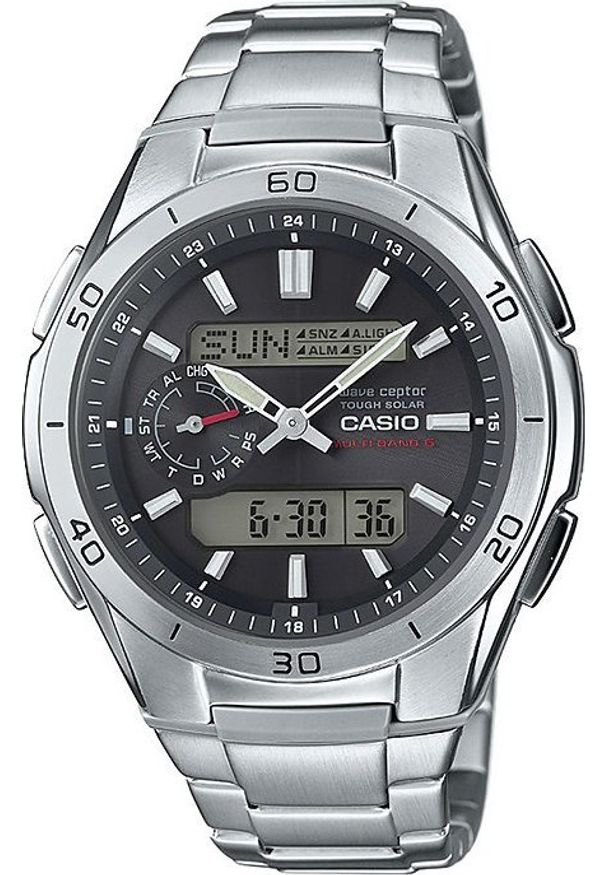 Zegarek Casio Zegarek męski Casio WVA-M650D-1AER srebrny. Kolor: srebrny