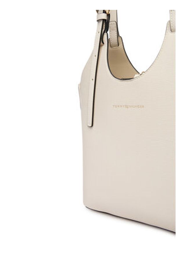 TOMMY HILFIGER - Tommy Hilfiger Torebka Th Modern Mini Tote AW0AW18617 Beżowy. Kolor: beżowy. Materiał: skórzane