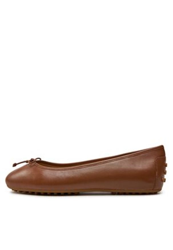 Lauren Ralph Lauren Baleriny 802927941004 Brązowy. Kolor: brązowy. Materiał: skóra