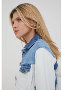 Pepe Jeans kurtka jeansowa Tiffany damska kolor biały przejściowa. Okazja: na co dzień. Kolor: biały. Materiał: bawełna. Styl: casual