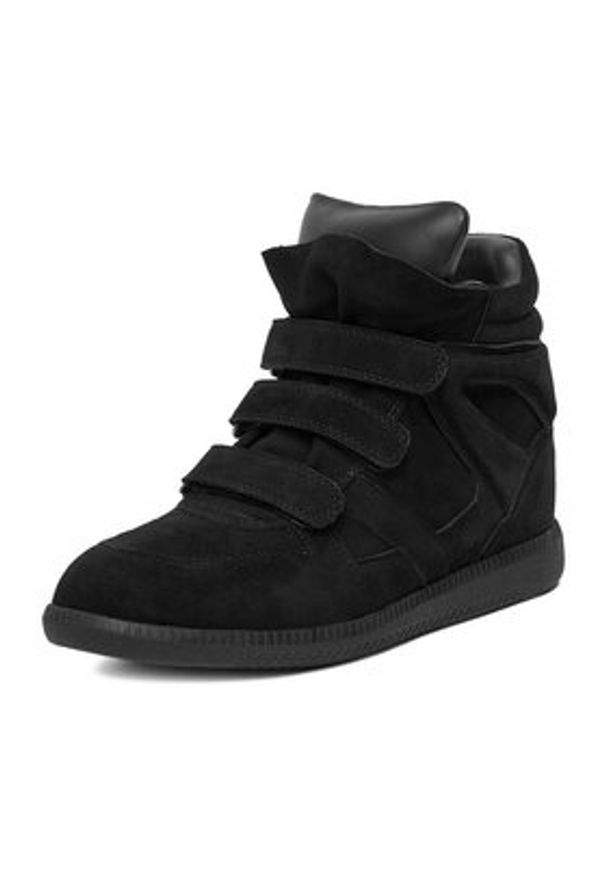 Badura Sneakersy EO-IVI-LT1885-2N Czarny. Kolor: czarny. Materiał: skóra, zamsz