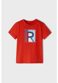 Mayoral T-shirt bawełniany dziecięcy (2-pack) kolor czerwony z nadrukiem. Okazja: na co dzień. Kolor: czerwony. Materiał: bawełna. Wzór: nadruk. Styl: casual