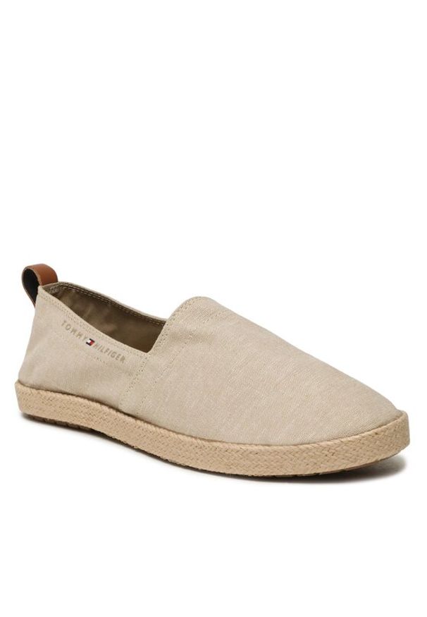 TOMMY HILFIGER - Tommy Hilfiger Espadryle Th Espadrille Core Chambray FM0FM04451 Beżowy. Kolor: beżowy. Materiał: materiał