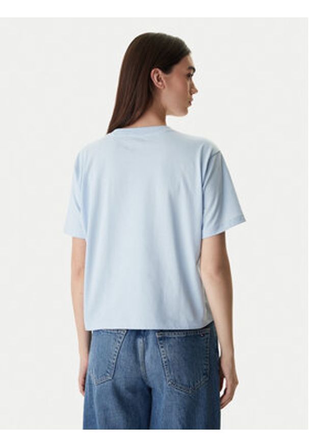 Guess Jeans T-Shirt W4YI73 K8HM0 Błękitny Regular Fit. Kolor: niebieski. Materiał: bawełna