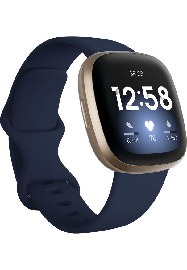 FITBIT - Smartwatch Fitbit Versa 3 Granatowy (4061856797939). Rodzaj zegarka: smartwatch. Kolor: niebieski