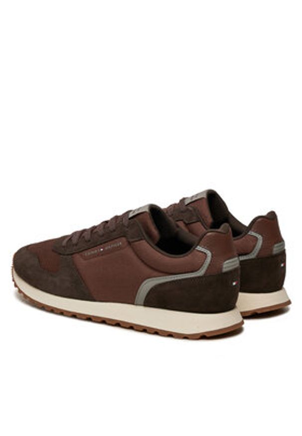 TOMMY HILFIGER - Tommy Hilfiger Sneakersy New Runner Eva Trainers FM0FM05454 Brązowy. Kolor: brązowy. Materiał: materiał