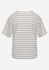 Born2be - Biało-Czarny Bawełniany T-shirt w Poziome Paski Rive. Okazja: do pracy, na co dzień. Kolor: czarny. Materiał: bawełna. Długość: krótkie. Wzór: paski. Styl: klasyczny, casual #2